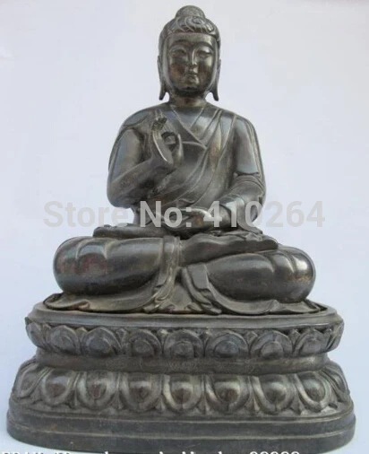 

17Inch Tibet Buddhism Pure bronze Sit Kwan-Yin QuanYin Bodhisattva Buddha statue