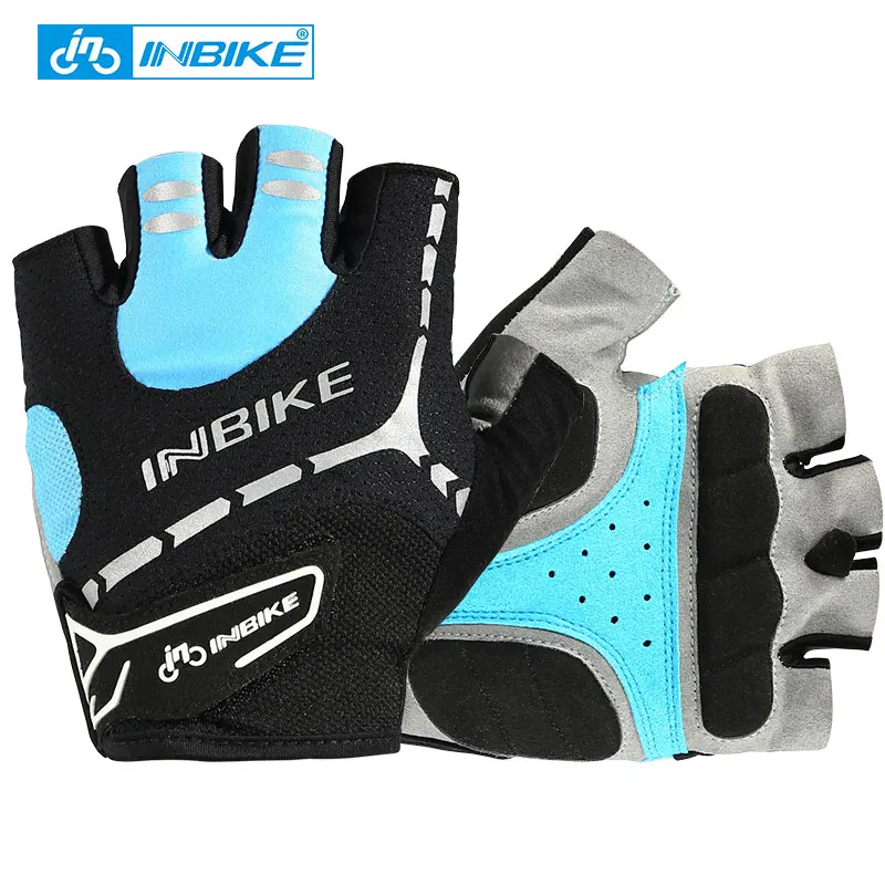 

INBIKE MH206 Half Finger Biking Gloves Lycra Elastic Bicycle Cycling Hand Protection Shock Absorption Breathable Mittens