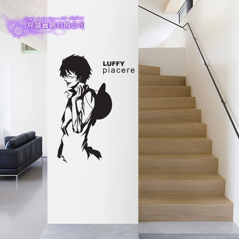 DCTAL ONE PIECE Luffy Decal Japanese Cartoon Wall Sticker Vinyl Decal Decor Home Decorative Decoration