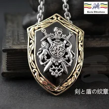 The Lion King Shield Badge Sterling Silver Necklace Pendant Men’s Ambition Silver