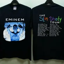 Редкие Популярные винтажные тонкие футболки с принтом Eminem 1999, новые футболки с принтом большого размера, мужские футболки с коротким рукавом, топы, футболки размера плюс