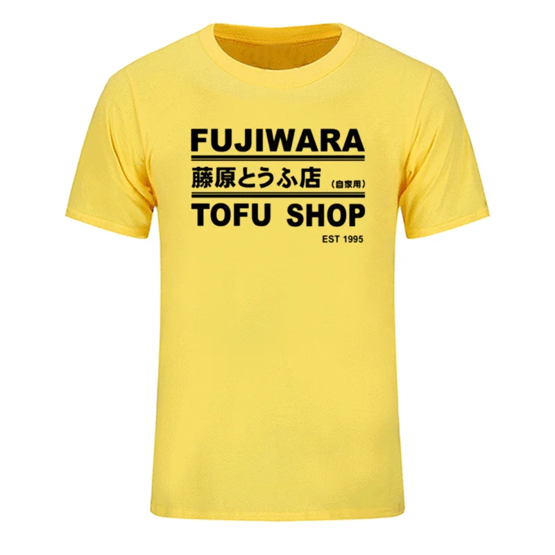 Men Summer Fashion Anime Initial D T Shirt Short Sleeve Cotton Fujiwara Takumi T Shirts Men Fujiwara Tofu Shop Mans Tops Tees