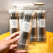 4pcs/box Environmental Bamboo Toothbrush For Oral Health Deep Clean Teeth Medium Soft Bristle Antiskid Handle Toothbrushes