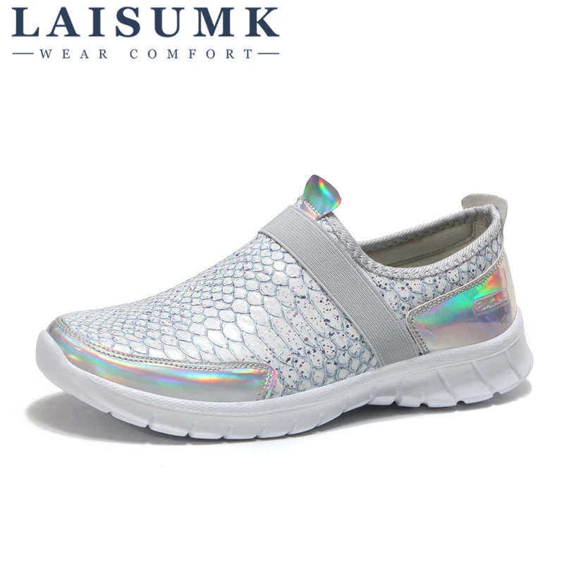 

LAISUMK Fashion Casual Womens Shoes Korean Version Lightweight Woman Shoes Wear Resistant Breathable Walking Flats Large Size