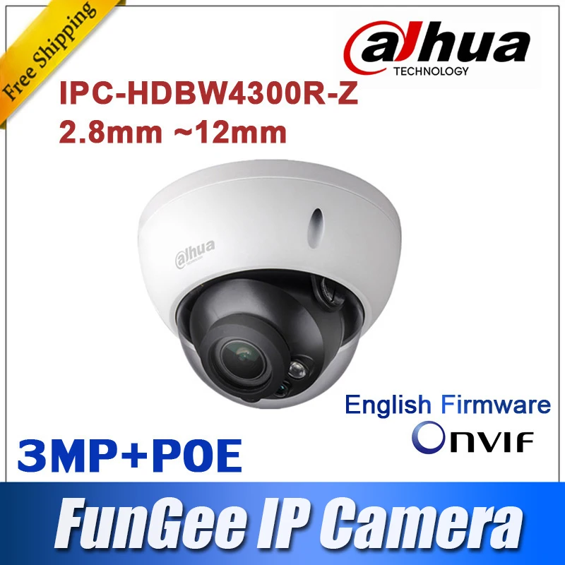 

Dahua Original  IPC-HDBW4300R-Z outdoor Network IP Camera 3MP 2.8-12mm vari-focal lens IP67 /Vandal Resistance IK10/ POE/ IR