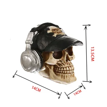 

Personality Earpiece Skull Home Decoration Accessories Resin Wine Cabinet Living Room Bar Halloween Gift M599
