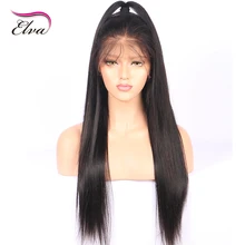 Elva Glueless Full Lace Human Hair Wigs For Black Women Pre Plucked Natural Hairline Straight Brazilian Remy Hair Lace Wigs