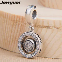 

New Authentic 925 Sterling Silver Spinning Sweet Hearts Dangle Charms Fit charm Beads Bracelets necklace pendants DIY for women