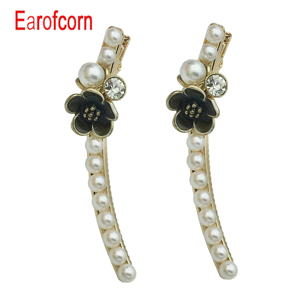 

Earofcorn Fashion Girl Exquisite Pearl Flower Hair Clip Irregular Shape Crocodile Clip Versatile Hair Accessories Gift
