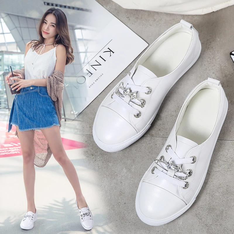 

TKN 2019 Spring Women Ballet Flats Genuine Leather Lightweight Sneakers Rubber Woman Shoes Tenis Feminino Oxfords for Women 185