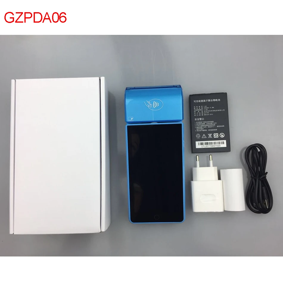Pos-терминал PDA с беспроводной Bluetooth Wifi Android 7,0 система с термопринтером Встроенный и камера сканер штрих-кодов 1D 2D
