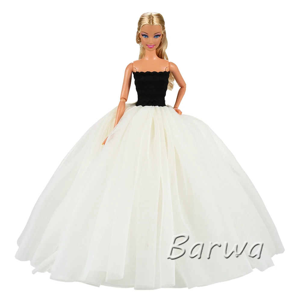 Дешево высокое качество ручной работы Принцесса Вечерние свадебное платье для Барби аксессуары для кукол одежда для игры Барби DIY подарок