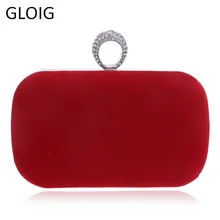 Палец кольцо evenign сумка Ромбики кошелек цепи плечо Сумки бархат Стразы Малый Свадебная вечеринка Сумки