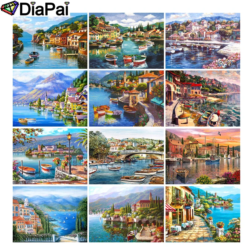 

DIAPAI 5D DIY Diamond Painting 100% Full Square/Round Drill "House landscape" 3D Embroidery Cross Stitch Home Decor