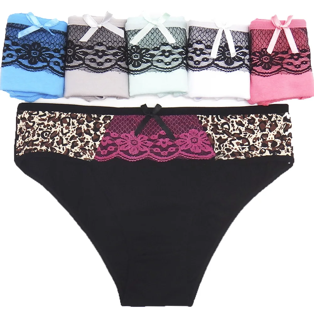 Lot 12 PCS Women Underwear Cotton Sexy Panties Briefs Leopard Printed Low Rise Ladies Knickers Lingerie Intimates for |