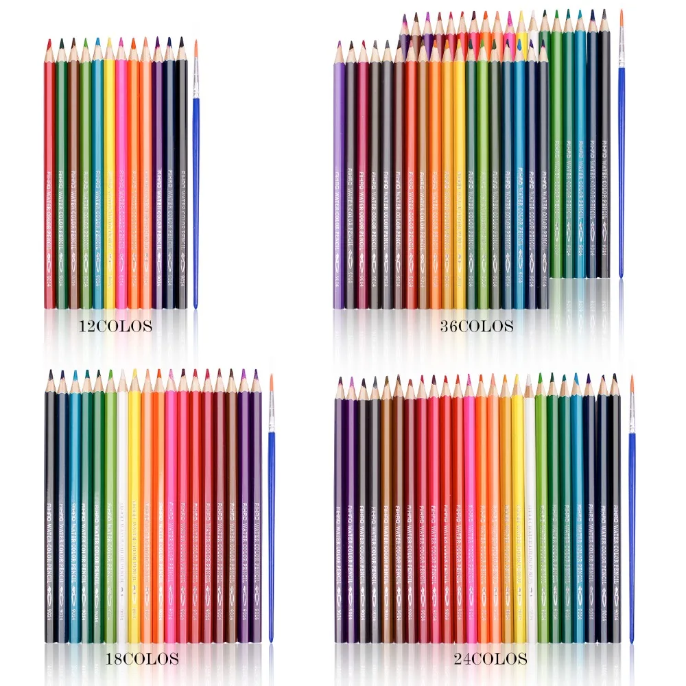 Professional 12 18 24 36 48 Colors Wood Color Pencils Water Soluble
