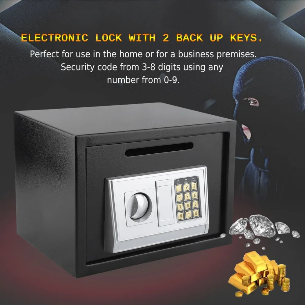 

Durable 16L Mini ATM Money Box Digital Safety Box Home Office Money Cash Safety Organizer Safe Electronic Security Machine