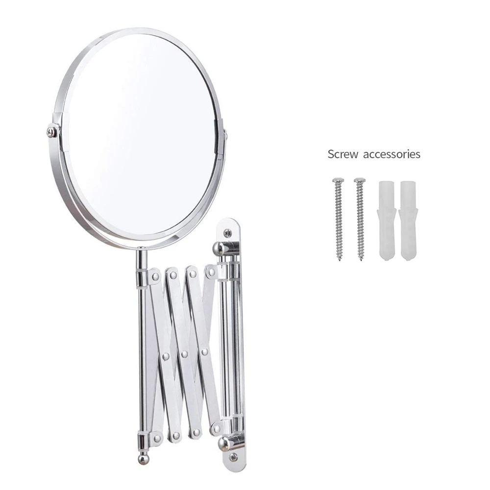 Двухстороннее увеличительное зеркало для макияжа, 7 дюймов диаметр 1X/5X настенный удлинитель регулируемое вращающееся косметическое зеркало для макияжа