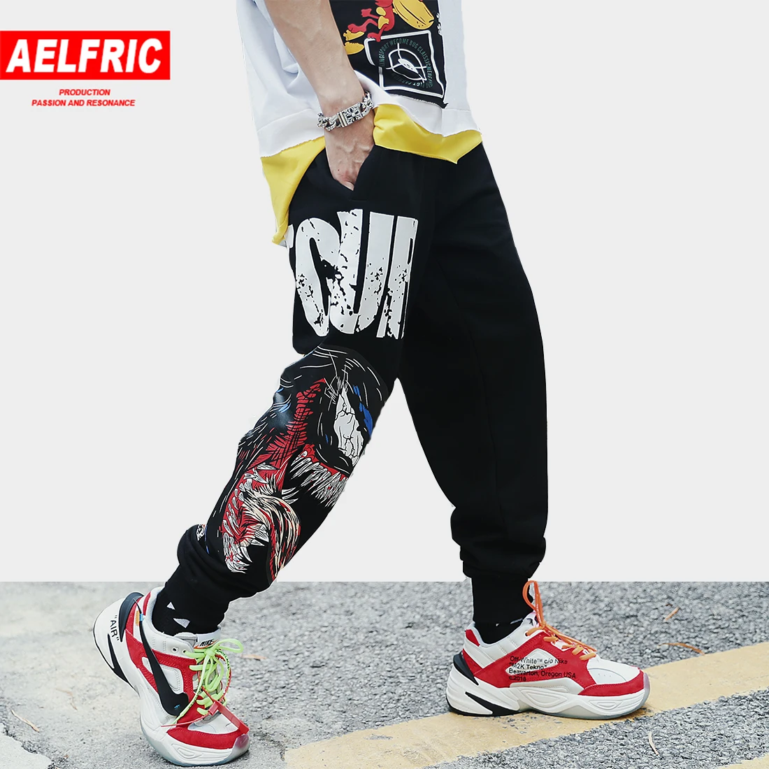 

AELFRIC Casual Pants Man 2019 Spring New Arrival Animal 3d Print Fashion Joggers Harajuku Streetwear Hip Hop Black Sweatpants