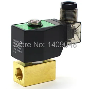 

PU-04 Wiring type DC 12V 0~12bar 2/2 way direct acting NC brass G3/8" bsp water, oil, air solenoid valve FKM Seal orifice 4mm