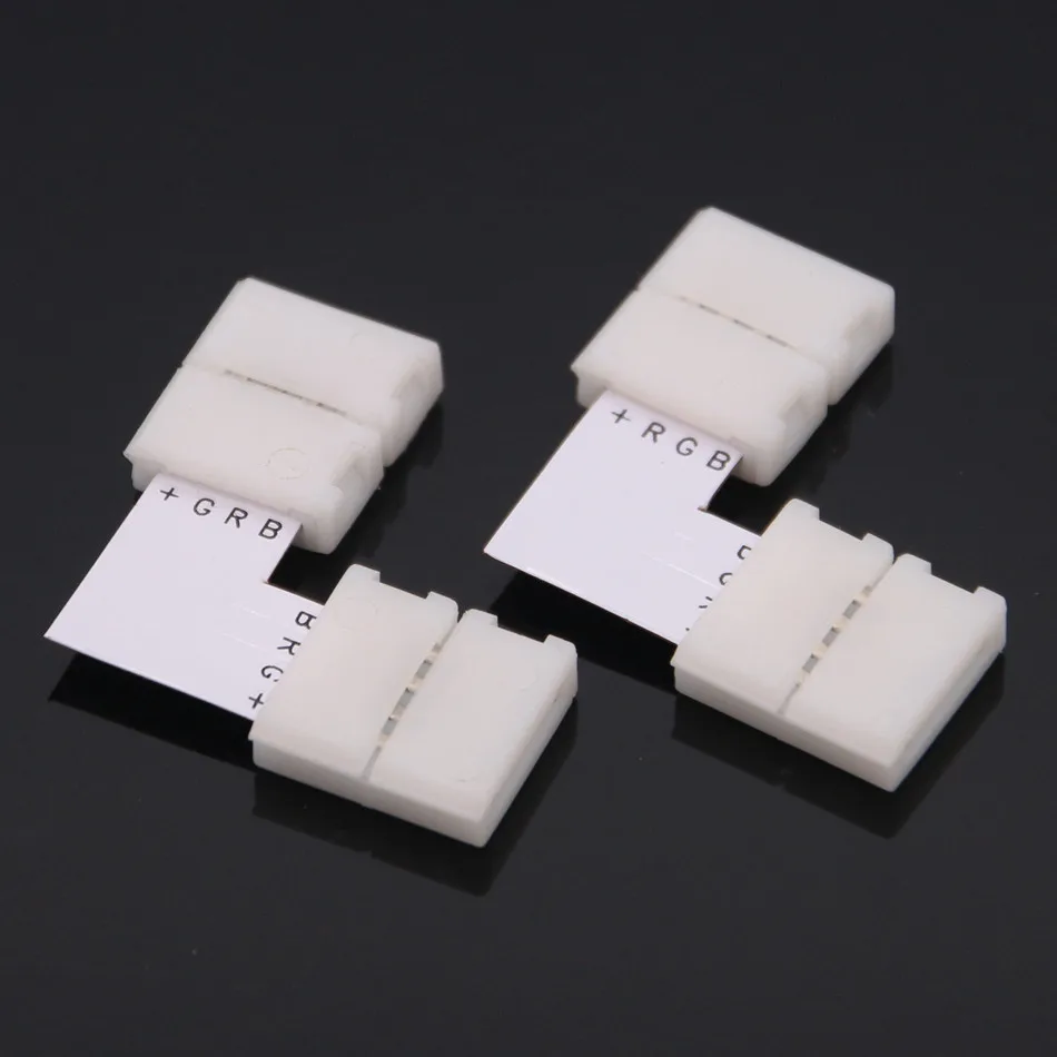 

10PCS RGB LED Strip Connector 4pins 10mm L T X Shape Free welding Connector