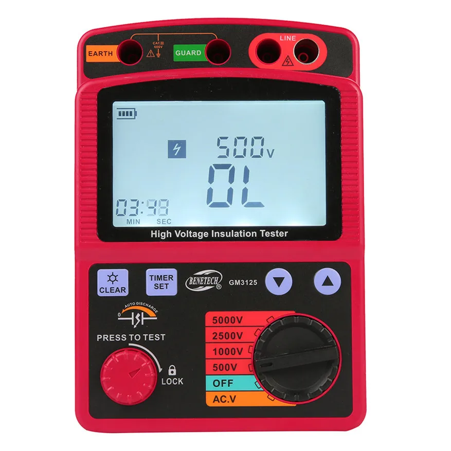 

BENETECH GM3125 Digital Insulation Resistance Meter Insulation Tester