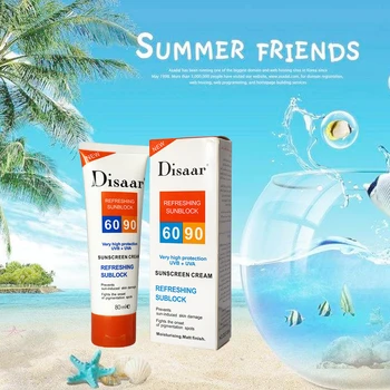 

3pcs Disaar Sunscreen Cream Spf 90 ++ Moisturizing Skin Protect Sunblock Face Care Prevents Skin Damage, Remove Pigmention Spots