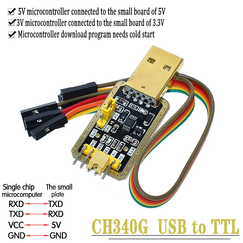 CH340 модуль USB для ttl CH340G обновление скачать небольшой проволочной щетки STC микроконтроллер Плата USB для последовательного PL2303 - Цвет: CH340E Line