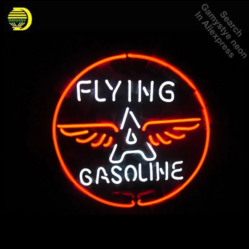 Неоновая вывеска для Летающий Бензин Логотип неоновая лампа знак ручной работы неоновая вывеска лампа значки luces Неоновые Настенные
