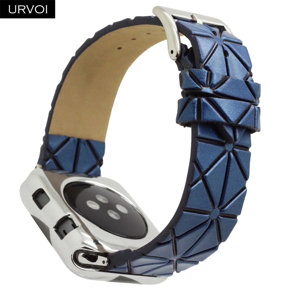 URVOI ремешок для apple watch series 5 4 3 2 1 iwatch из искусственной кожи с геометрическим узором