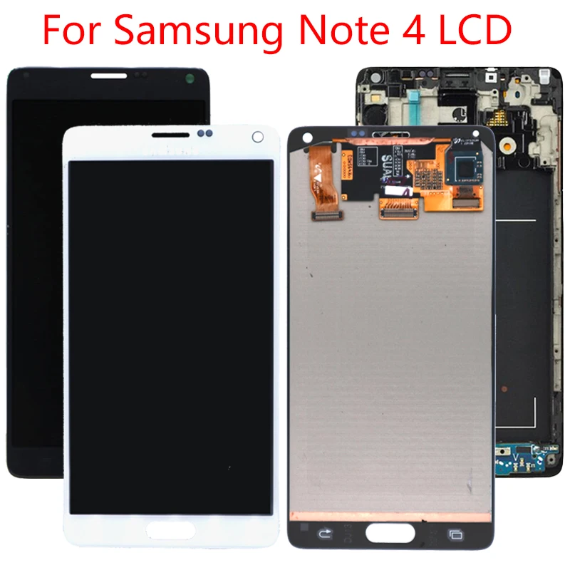 

Original AMOLED Note 4 LCD For Samsung Galaxy Note 4 LCD Screen With Frame SM-N910N Note 4 N910F Display Digitizer Assembly