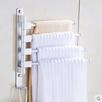 Avoid holing bathroom towel rack space aluminium towel shelf towel rod rotation towel rack can install punch