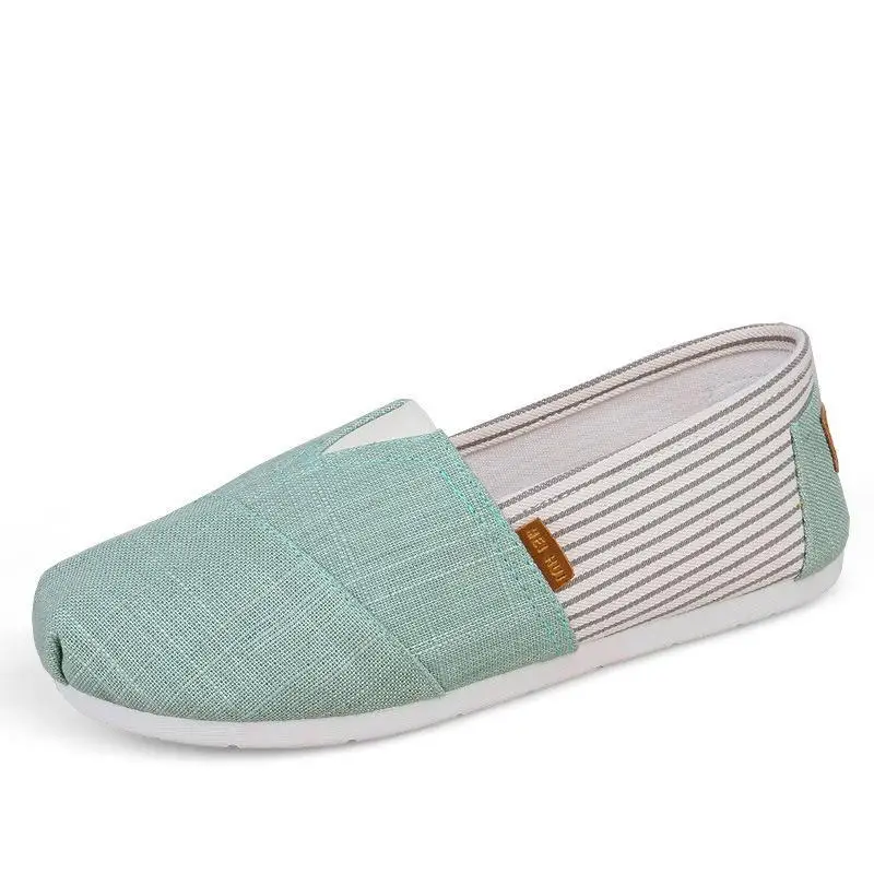 Г. Новая парусиновая обувь женские осенние комплекты обувь для отдыха без застежки - Цвет: Зеленый