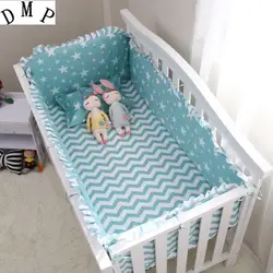 Акция! 6 шт. мультфильм детские кроватки постельного белья бампер хлопок распускать ребенка вокруг, включают :( бампер + лист + наволочка)