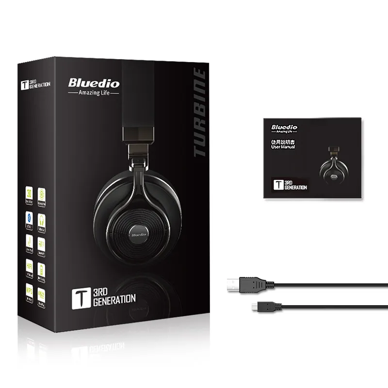 100% Оригинальный Bluedio наушники T3 Bluetooth4.1 гарнитура микрофон громкой связи bluetooth