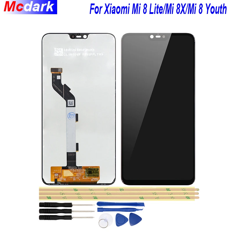 

6.26inch For Xiaomi Mi 8 Lite Mi 8X Mi 8 Youth LCD Display and Touch Screen Digitizer Assembly Replacement +Tools And Adhesive