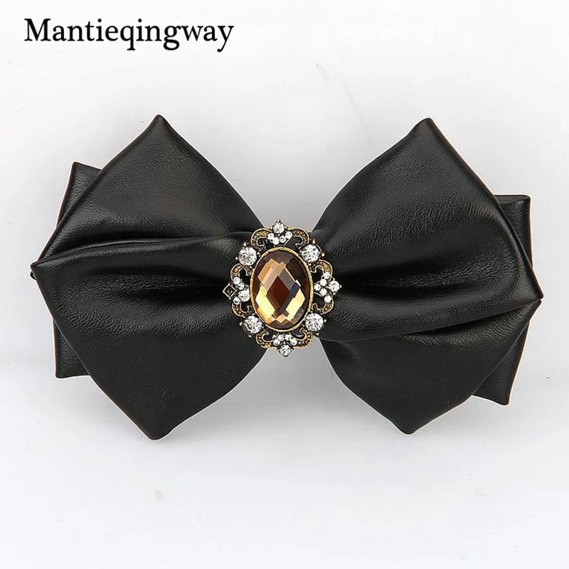 Бренд mantieqingway Мужская PU бабочкой сплошной полиэстер Bowties для Свадебная вечеринка Костюмы Gravatas Бизнес галстуки черный галстук-бабочку