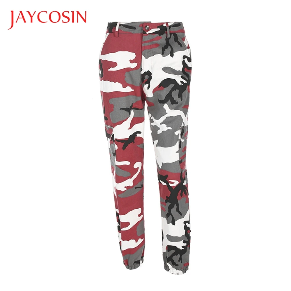 JAYCOSIN спортивные камуфляжные брюки карго женские повседневные джинсы стильные и