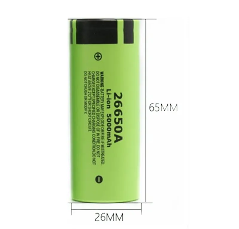 2 шт аккумулятор для Panasonic 26650A 3,7 V 5000 mAh высокой емкости 26650 литий-ионная аккумуляторная батарея+ DIY никель