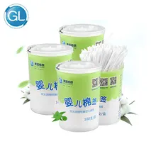 GL 2*180 шт детские ватные палочки с двойной головкой, Мягкая головка для очистки носа, ушные палочки для женщин, инструменты для макияжа