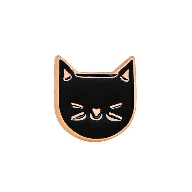 Quality Cute Cat Collection Bird Panda Punguin I Love Cat Brooches For Ladies Women Men Jewelry Pin Metal Enamel Lapel Pins