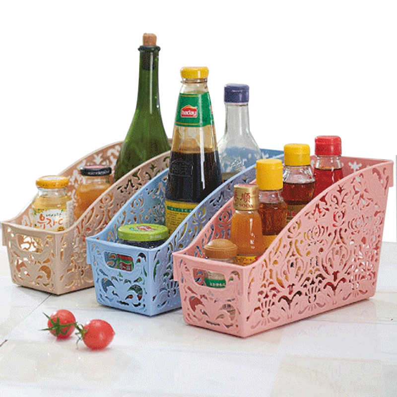

Thick Plastic Storage Basket Desktop Bathroom Kitchen Sundries Pen Pencil Storage Basket Organizer Vintage Container