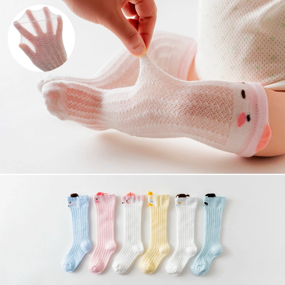 

3 Pairs/Lot 0-3Y newborn socks baby boys girls long socks summer 2020 breathable knee high infant sock sokken skarpetki sokjes