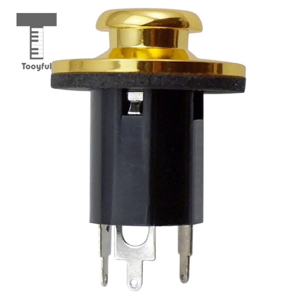 Tooyful 1/4' Guitar Bass Equalizer Jack EQ Preamp End Pin Output Input Socket Silver & Gold