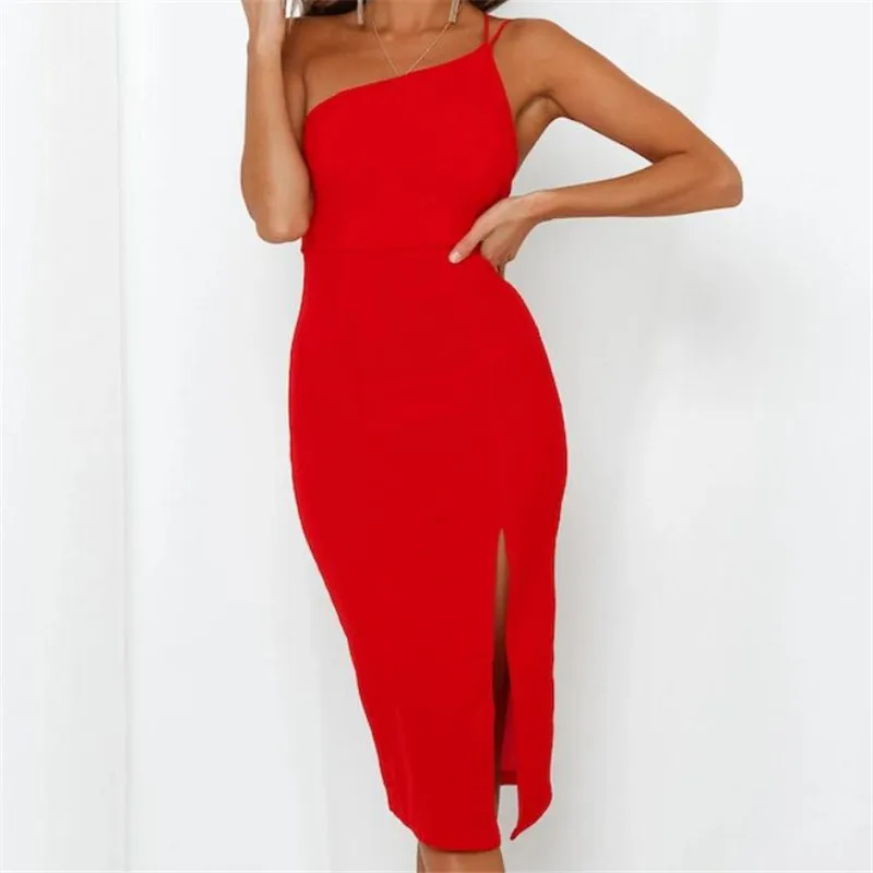 

2019 CA Women's Sleeveless Dresses Bodycon Sexy Womens Ladies Spaghetti Strap Evening Party Sukienka Beach Dresses Summer Dress