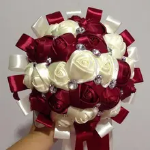 Ramos novia синий и белый Букеты свадебные ручной работы Искусственный цветок розы buque casamento букет невесты для свадьбы