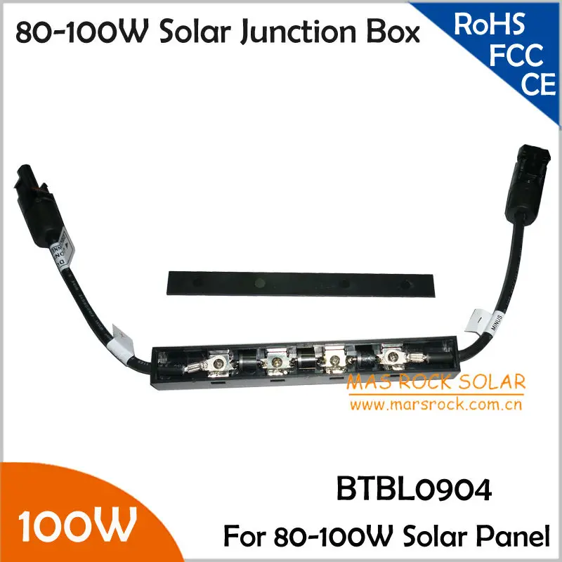 

5pcs/Lot Wholesale 80-100W Solar Panel Junction Box, with 3 Diode(10SQ050),MC4 Connector,90cm Cable,IP65 Waterproof Terminal Box