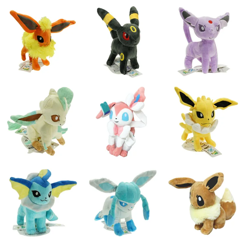20 см аниме Eeveelution Eevees Flareon Sylveon плюшевые игрушки подарки для детей с рисунком из