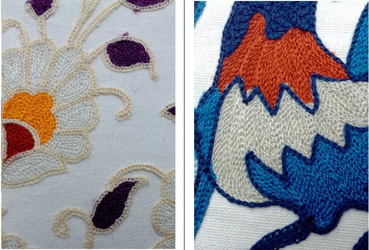 Housse de coussin canapé brodée