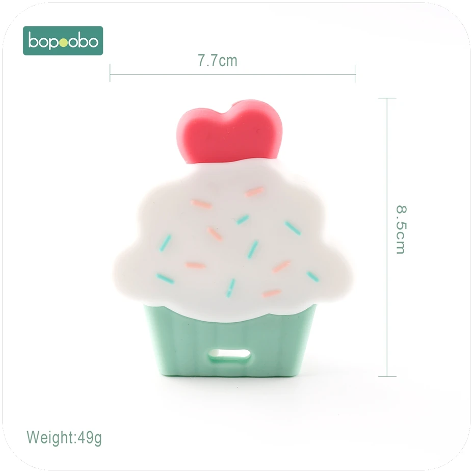 Bopobo 1 шт., силиконовая чашка, Прорезыватель для торта, Милые силиконовые подвески для еды, аксессуары для самостоятельного изготовления, игрушки для кормления, прорезыватели для зубов, Детские Прорезыватели